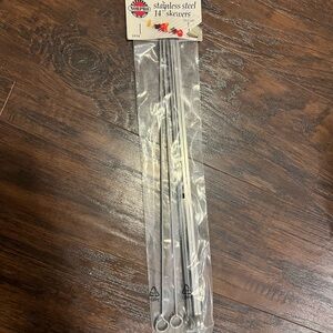 New Norpro Stainless Steel 14-Inch Barbeque Skewers, Set of 6 kabob bbq